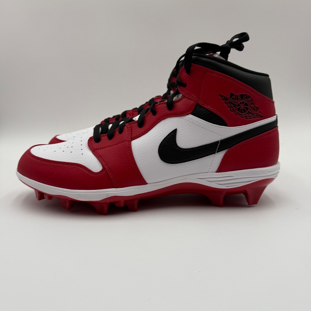 Nike Jordan 1 TD Cleat 2023 Mid Chicago Red White Black FJ6805-106 Mens Size 10